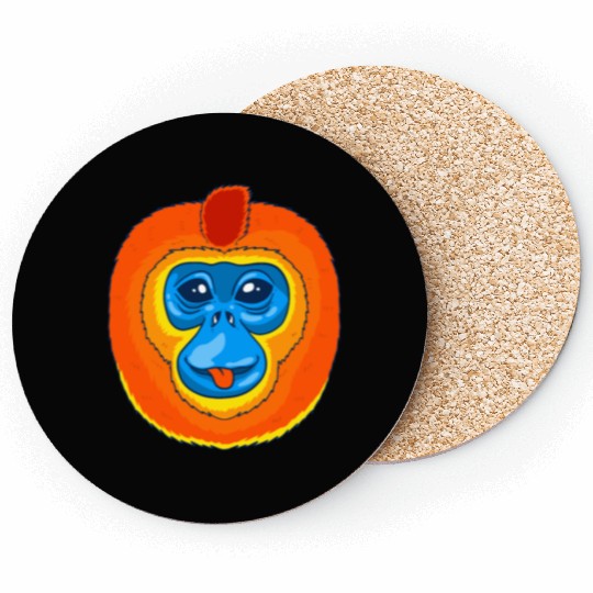Cute Golden Snub Nosed Monkey Face Coasters
