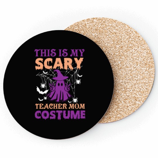 Scary Teacher Halloween Coasters Sublimation Designs