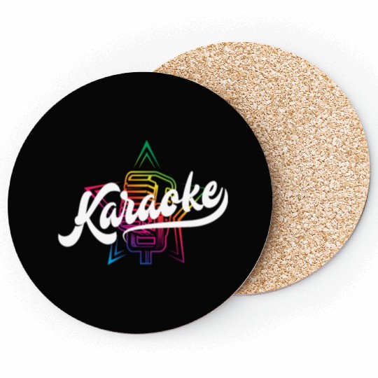 Colorful Karaoke Microphone Design Coasters