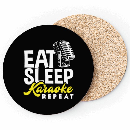 Eat Sleep Karaoke Repeat Microphone Music Coasters