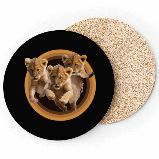 Kittens, Lion cubs Coasters