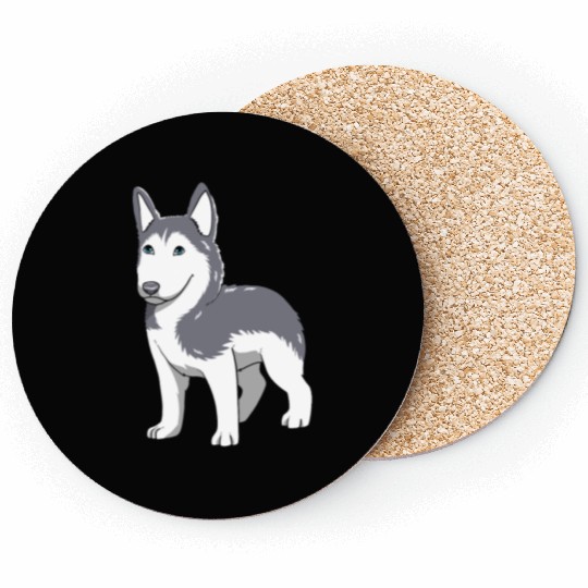 Dog Lover Cute Siberian Husky Puppy Coasters