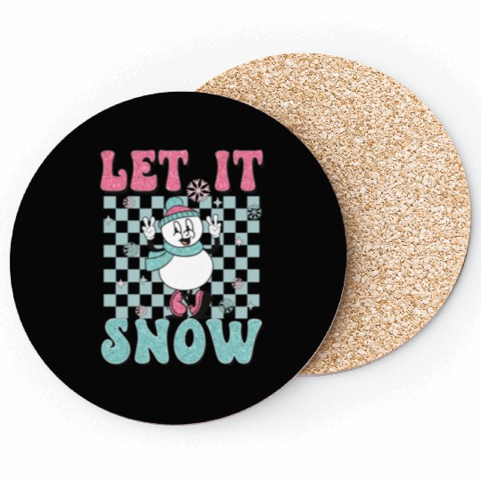 Let It Snow Funny Holiday Christmas Coasters