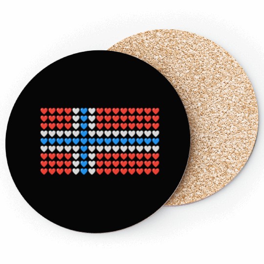 Norway HEARTS Flag Coasters