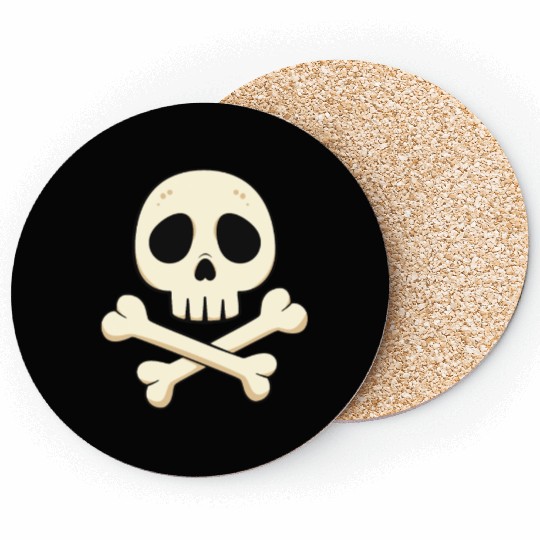 Cartoon skull and crossbones Coasters