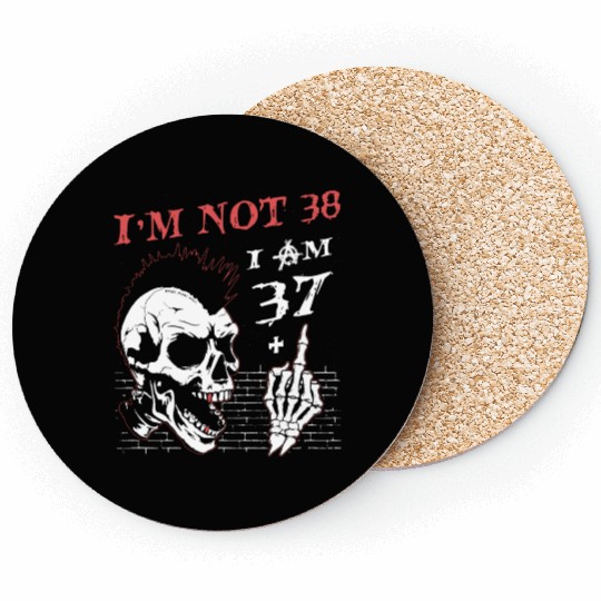 I Am 37 Plus Middle Finger - 38th Birthday Coasters