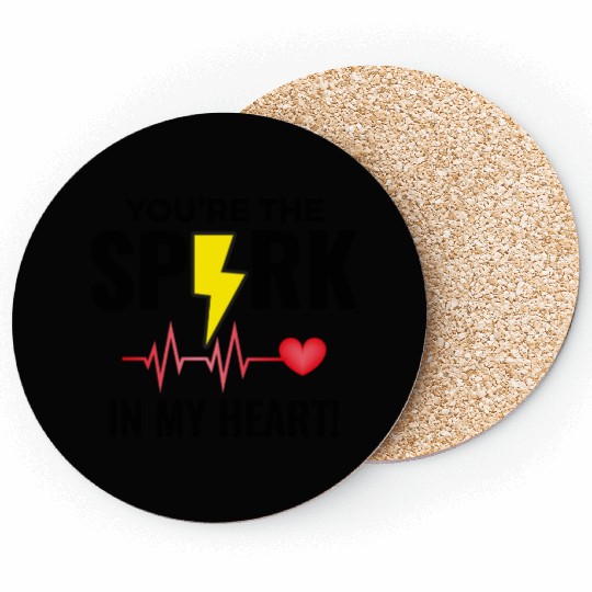 Electrician Valentine: Spark in My Heart Coasters