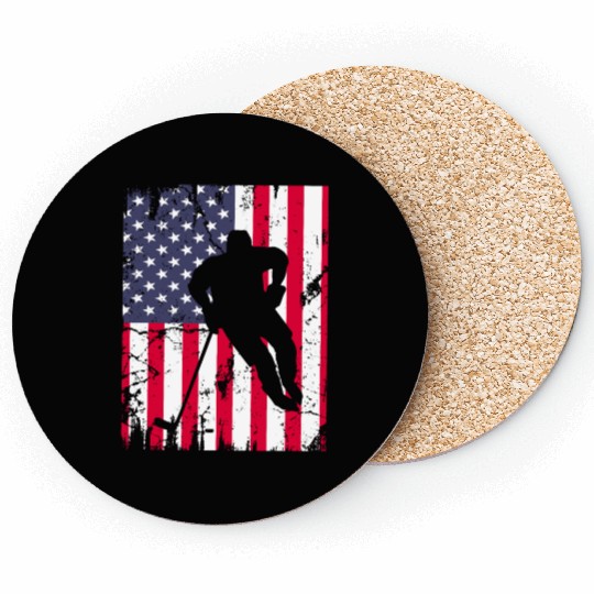 Cute idea American flag hokey lover Coasters