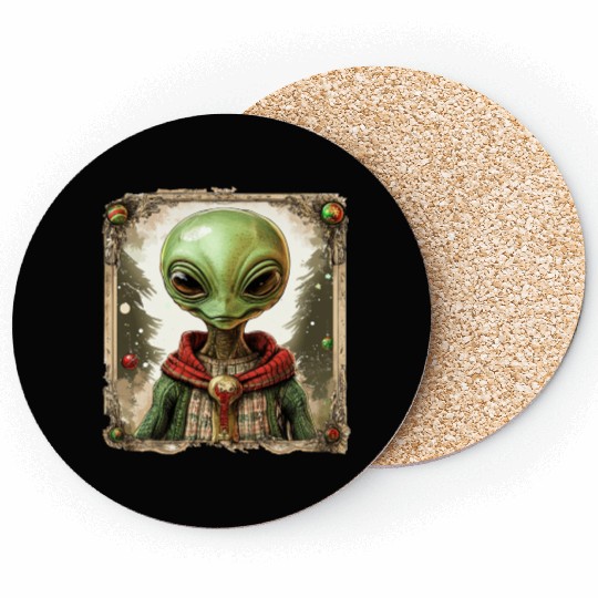 Aliens Christmas Coasters