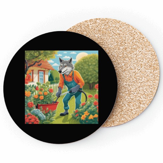 The Lone Wolf Tends His Garden Coasters