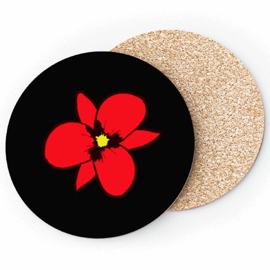 Red Beautiful Flower Spring Summer Nature Flowers Coasters