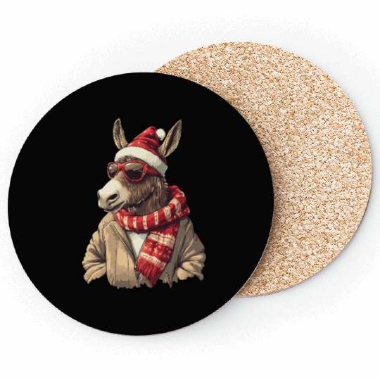 Donkey Christmas / Santa Claus Donkey Coasters