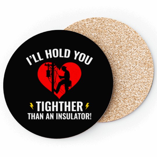 Lineman Valentine Insulator Love Humor Design Coasters