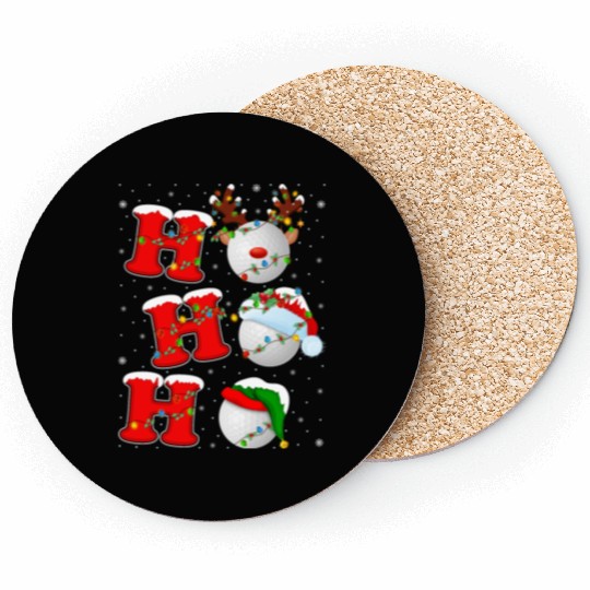 Ho Ho Ho Golf Santa Christmas Coasters