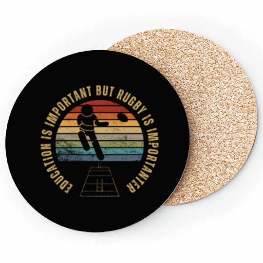 Rugby Player Education Is Important Funny Rugby Coasters