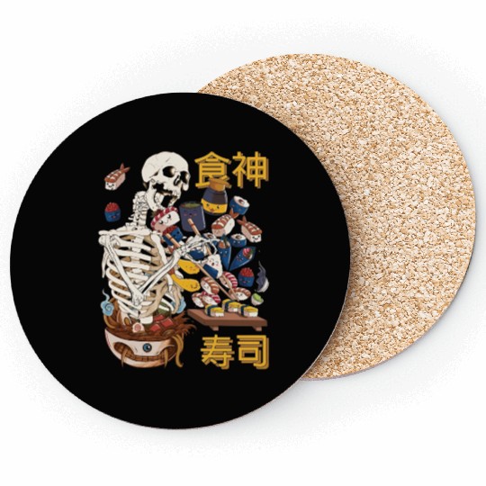 Goth Skeleton Coasters Japanese Coasters Sushi