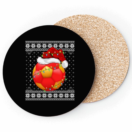 Handball Player Ugly Christmas Coasters