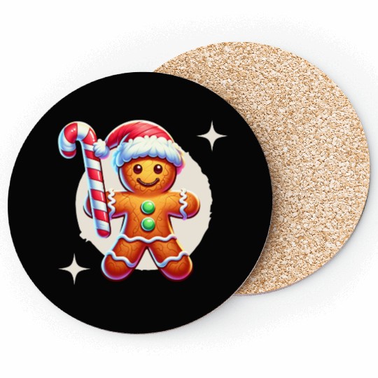 Gingerbread Man Christmas Cheer Coasters