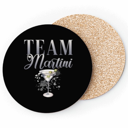 Team Martini Cocktail Bartender Coasters