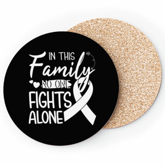 No one fights alone Lung Cancer Awareness Month Coasters