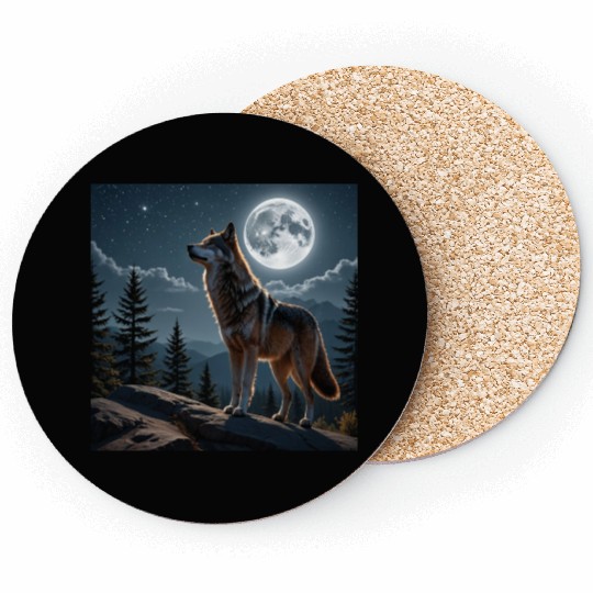 animal wolf Coasters