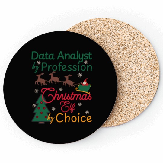 Data Analyst Christmas Xmas Elf Data Science Coasters