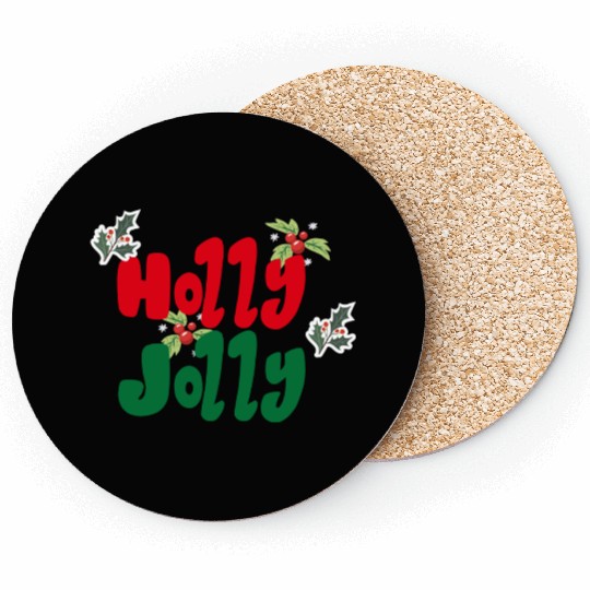 holly jolly Christmas Coasters