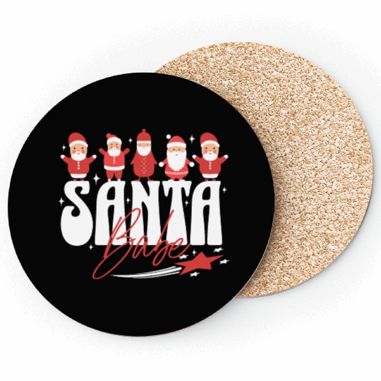 Santa Babe Christmas Coasters Xmas sweater Coasters