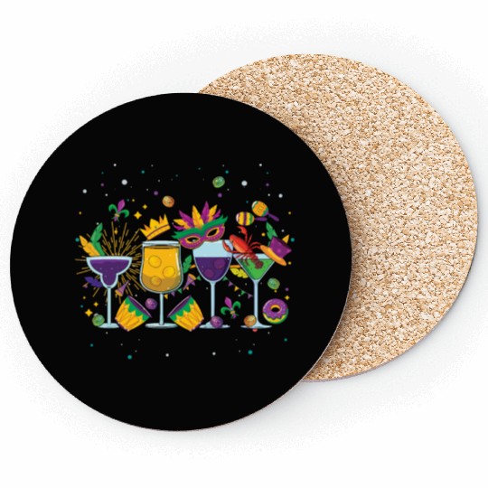 Mardi Gras Drinks Festival Parade Mardi Gras Coasters