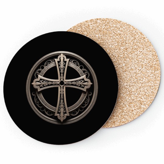 Vintage Ornate Cross Design Coasters