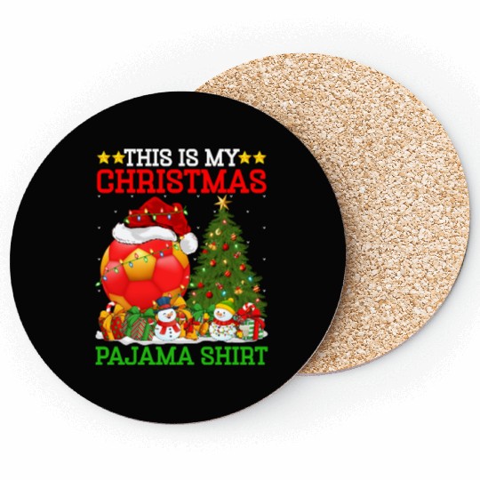 Handball Christmas Tree Lights Coasters