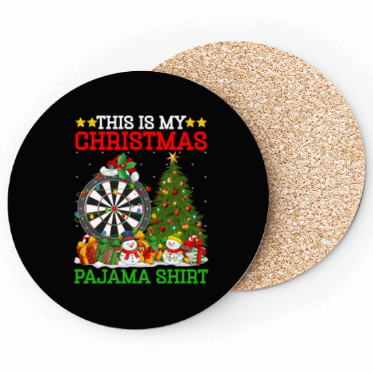 Darts Christmas Tree Lights Coasters