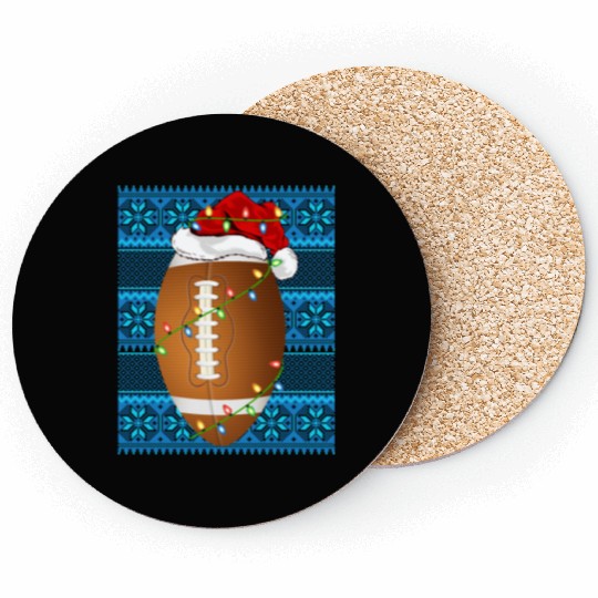 Rugby Christmas Lights Coasters