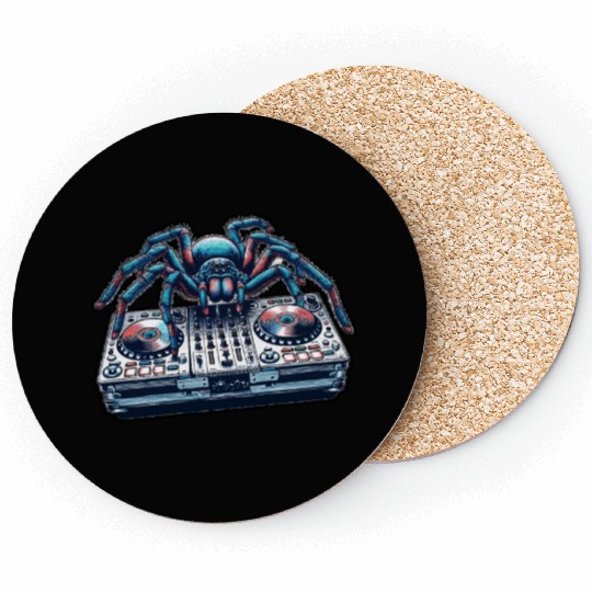DJ Spider On The Controller-creative Design Coasters