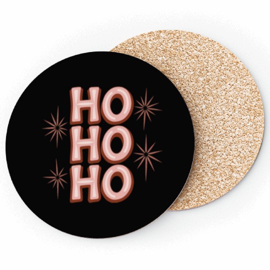 Merry Christmas, Christmas tree retro, Ho Ho Ho Coasters