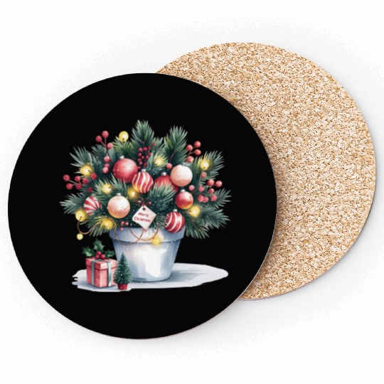 Tree Christmas, Merry Christmas Coasters