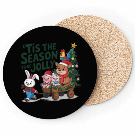 Merry Christmas, Christmas tree retro Coasters