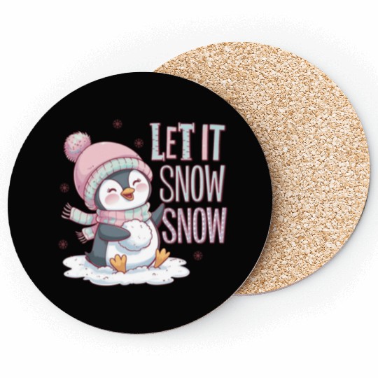 Let It Snow Snow, Christmas Snowman Coasters