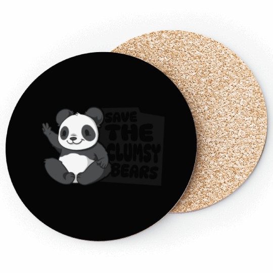 Save The Clumsy Bears Panda Bear Friend Lover Coasters