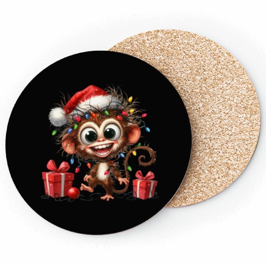 Christmas Merry Christmas For Gift Monkey Coasters