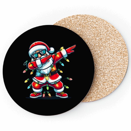 Dabbing Santa Christmas Coasters
