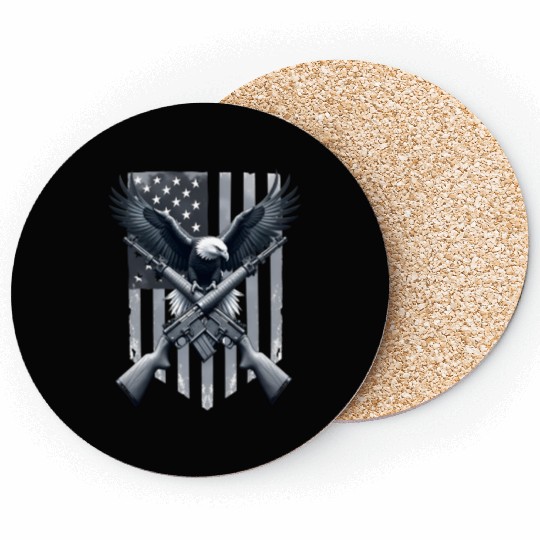 US Flag with Eagle Coasters