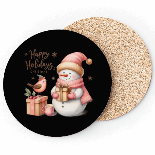 Happy Holidays, Merry Christmas Coasters