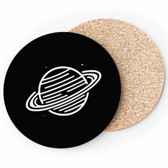 Minimalistic Saturn Planet Space Vector path35 Coasters