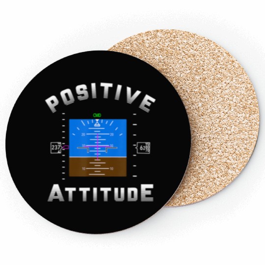 Positive Attitude Aviation Pilot - Primary Flight Coasters