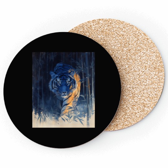 Majestic Tiger in the Bamboo Forest Coasters
