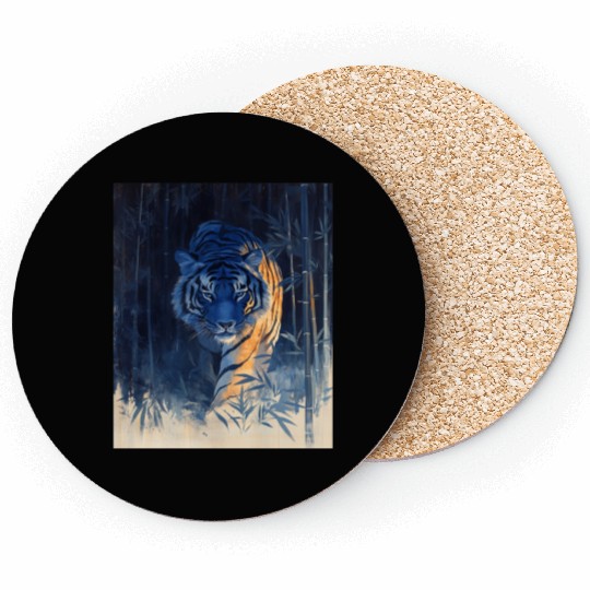Majestic Tiger in the Bamboo Forest Coasters