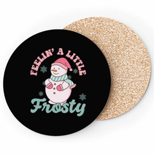 Snowman Christmas, Christmas Retro Coasters