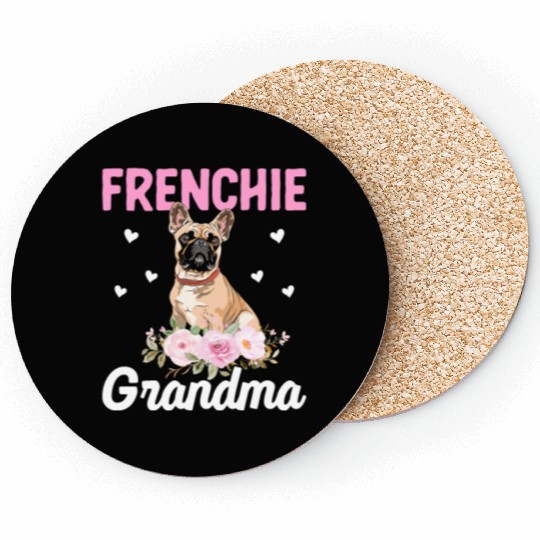 Bulldog Lover French Bulldogs Grandma Frenchie Gra Coasters