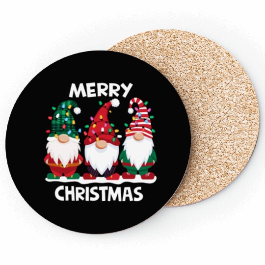 Merry Christmas Gnomes Men Women Family Matching Coasters